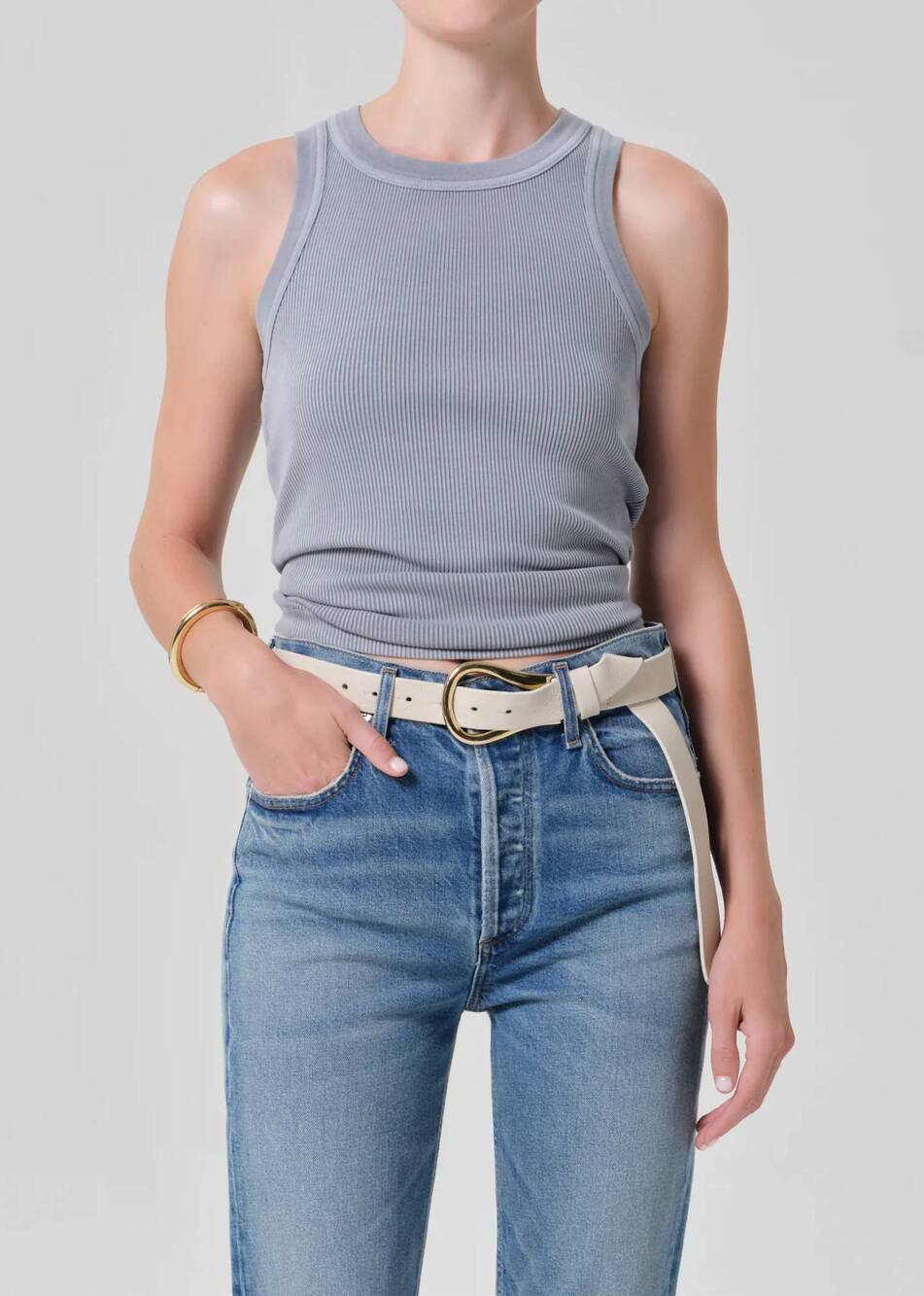 NEW CITIZENS OF HUMANITY isabel rib tank in hematite